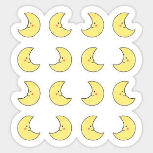 Smiley Half Moon Pattern Sticker